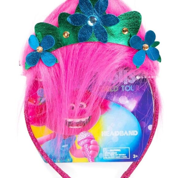 2pc Set Trolls Headband Set with Pink and Rainbow Colors Trolls Costume - Picture 2 of 10